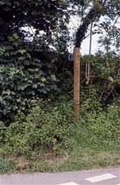 Footpath to Nowhere!  An interesting sign at Boreston Cross, Moreleigh [New scan, July 2019]