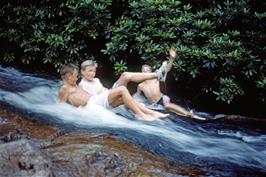 Adrian Teague, Matthew Jeffery and David Platt enjoying the river Avon [Remastered scan, July 2019]