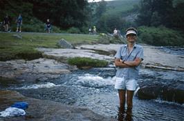 Dave Humphreys in the River Avon between Shipley Bridge and the Avon Dam [Remastered scan, July 2019]