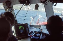 Mr McAskell navigates us through the tricky waters around Berneray with his high-tech navigation aid - and his cassette tapes and daily newspaper! [New scan, July 2019]