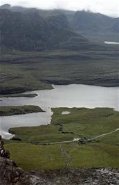 View back to the car park and Loch Lurgainn, showing just how far we had walked [New scan, July 2019]