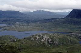View northwards from Stac Pollaidh, to Loch Sionasgaig with Mount Sulliven on the right [New scan, July 2019]