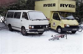 The vans we used to reach Crowcombe  [Remastered scan, June 2019]