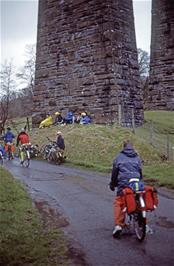 Sheltering under the Cynghordy viaduct before the final climb [Remastered scan, June 2019]