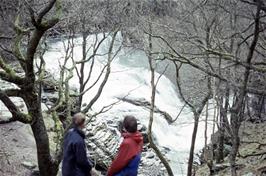 David & Neil get a first view of the second waterfall - Sgwd Isaf Clun-gwyn, or Lower Fall of the White Meadow  [Remastered scan, June 2019]