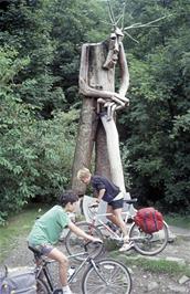 "Ancient Forester 1" by David Kemp, at the Grizedale visitor centre, created in 1988 [Remastered scan, June 2019]