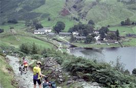 The Devil's Punchbowl (Watendlath Tarn), Watendlath & Raise Gill - the ducks are about to be scattered by our noisy leading riders! [Remastered scan, June 2019]