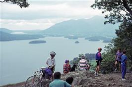 The view of Derwent Water & Keswick from Mary Mount.  This spectacular view is used on the front cover of OS Landranger map 90. [Remastered scan, June 2019]