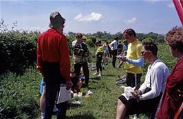 Lunchtime at the start, and preparations for the event are underway