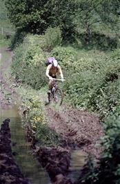 Seb Lessware tackles one of the observed sections on the course