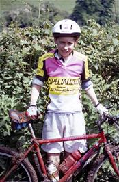 Paul and his extremely muddy bike just after getting through the quagmire. 