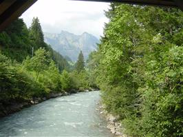 The River Simme, that we have been following for some time, from the bridge at Garstatt on Route 9, 21.1 miles into the ride
