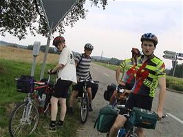The group at Mariansteinstrasse, ready to start our long ride a lot later than we had planned