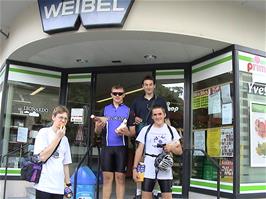 Emerging from the Weibel supermarket at Spittlegasse,Büren