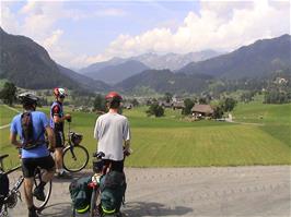 View back to Saanen from the start of the big climb from Gstadd, near Gruben, 10.6 miles into the ride
