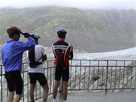 Olly, Luke and Tao get up close and personal with the Rhone Glacier 