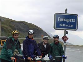 The group at Furkapass, the highest road of the tour, 37.9 miles from Brienz and 2436m above sea level