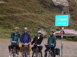 The group at Furkapass, the highest road of the tour, 37.9 miles from Brienz and 2436m above sea level