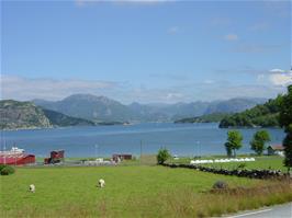 Høle Fjord seen from Ims, 24.6 miles into the ride