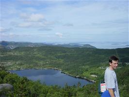 Tao and Revsvatnet on our walk to Pulpit Rock