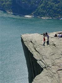 The breathtaking views to Lyse Fjord from a higher vantage point, looking down over Preikestolen