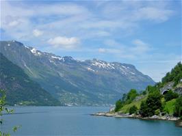 Fabulous views across the Sør Fjord from our lunch stop at Fresvik