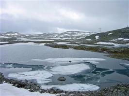 A beautiful semi-frozen lake just beyond Fagernut, 22.9 miles into the ride