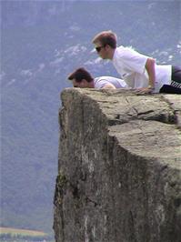 Gavin foolishly decides to join Tao for a look over the edge of Preikestolen
