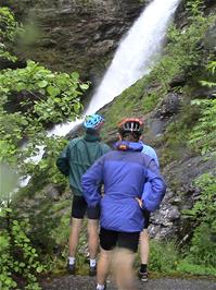 Svandals Waterfall, on the approach to Sauda, 41.3 miles into the ride