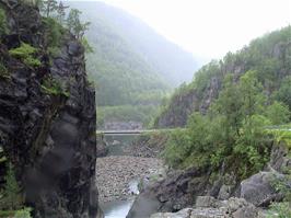 View back to the bridge in the Storelva Valley, 50.3 miles into the ride