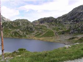 View back to Kingletjøm as we near the top of the mountain climb, 9.5 miles into the ride and 868m above sea level