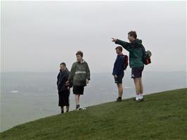 The group on Glastonbury Tor