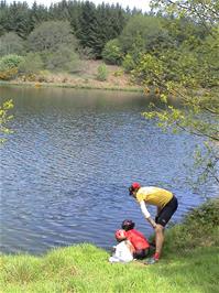 Kevin, Anna and George by Tottiford reservoir