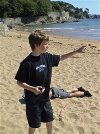 Joe and James on South Sands beach