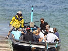 The second group - Gavin, James and Tao - arrive at East Portlemouth on the ferry from Salcombe
