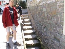 Will, Louis and Joe on the causeway at East Portlemouth