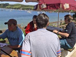 Morning refreshments at the East Portlemouth cafe