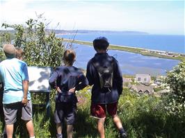 Slapton Ley viewpoint on the hill down to Torcross, 8.8 miles from Salcombe Youth Hostel