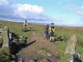 Gage, Harry and Joe on the bridleway between Dunnabridge and Bellever