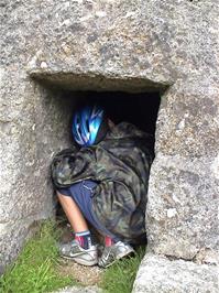 Harry takes a look inside the chimney at Powdermills