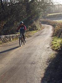 Keir on the lane from Dean Prior on a superb sunny morning