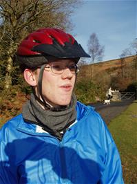 Olly by the River Avon, halfway to the reservoir