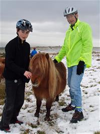 Keir and John make a new friend at Water Oak Corner