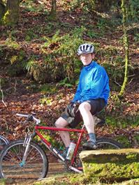 Olly on the bridge at Spitchwick