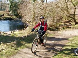 Keir Purdie on the woodland track to Spitchwick