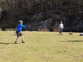 Oliver prepares to receive an incoming Frisbee at Spitchwick
