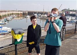 Keir and Oliver at Watchet harbour