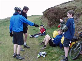 Lunch on the coast path overlooking the sea