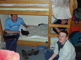 A laptop on one of our tours for the first time, at Lynton Youth Hostel