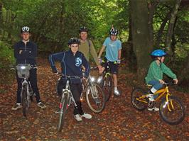 Gavin, Keir, Nick, Joe and Donald on the lower Hembury track